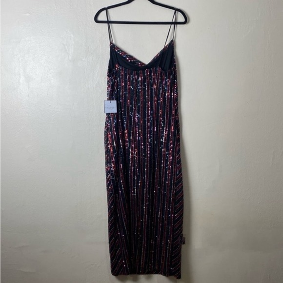Laundry‎ by Shelli Segal Rainbow Slip Sequin Midi Dress size 2 XS New! - Picture 4 of 9
